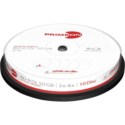 Afbeelding van Primeon 2761312 Blu ray BD R DL disc 50 GB 10 stuk(s) Spindel Bedrukbaar