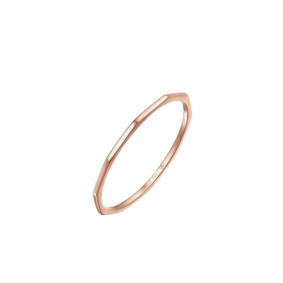 Afbeelding van Elli GEO Eckig Trend Basic Minimal LOOK Ring, Dames, Maat: 54, Roségold