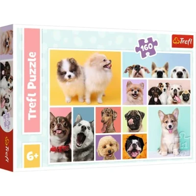 Afbeelding van Trefl Hondenvriendschap, puzzel met 160 elementen kleurrijke puzzels dieren, collage, honden, creatief entertainment, spel voor kinderen vanaf 6 jaar