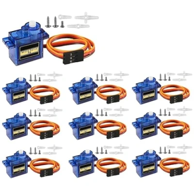 Afbeelding van DollaTek 10 Stks SG90 Mini Analog Gear Micro Servo 9g Voor RC Vliegtuig Helikopter