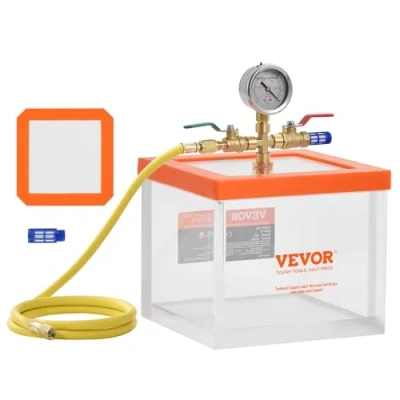Afbeelding van VEVOR vacuümkamer 7,57 l, multifunctionele acryl vacuüm ontgassingskamer, transparante voor het ontgassen van hars, ontgassing, ontgassing gips, vacuümafzuiging