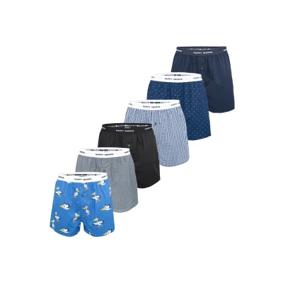 Afbeelding van Happy Shorts 6PACK MIX Boxershorts, Heren, Maat: Small, Blue/black/grey