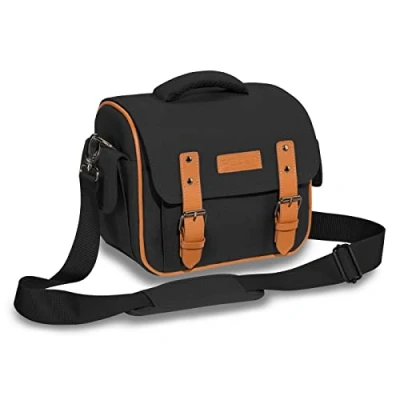 Afbeelding van PEDEA DSLR cameratas, vintage, reflexcamera, regenbescherming, waterdicht, schouderriem en vakken voor accessoires, maat XL, zwart