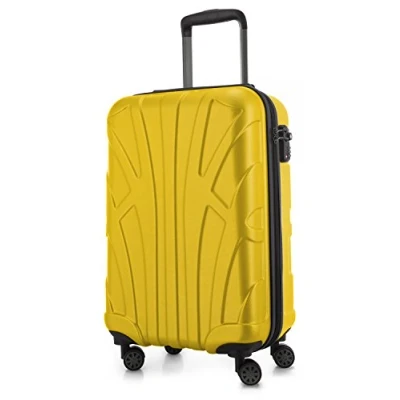 Afbeelding van Suitline Harde koffer met uitbreidbare hardshell hoes, TSA, (S, M &amp; L), zwart, Geel., 55 cm