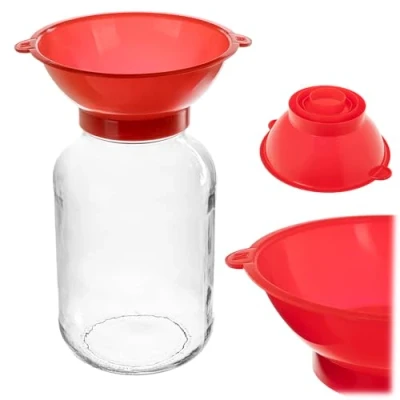 Afbeelding van KADAX Kunststof trechter voor potten met een diameter van 43 mm tot 100 mm, vultrechter (rood)