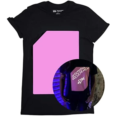Afbeelding van Illuminated Apparel INTERACTIEF GLOW IN THE DARK T SHIRT, Zwart/Roze, XL