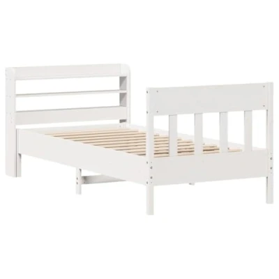 Afbeelding van vidaXL Bedframe zonder matras massief grenenhout wit 90x190 cm