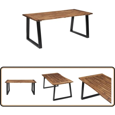 Afbeelding van Eettafel 180x90cm massief acaciahout