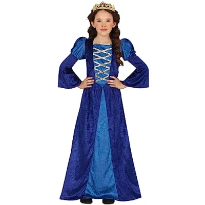 Afbeelding van Guirca Middeleeuwen &amp; Renaissance Kostuum Sneeuwkoningin Van Het Hoge Noorden Meisje Blauw 5 6 jaar Carnavalskleding Verkleedkleding