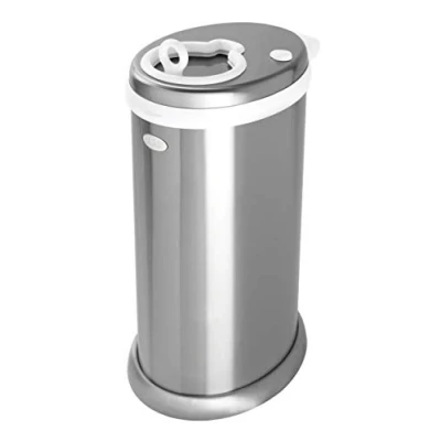Image de Ubbi Poubelle à couches en acier inoxydable anti odeurs, sans sac spécial, primée, indispensable pour la liste de naissance chrome