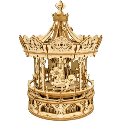 Afbeelding van Robotime Muziekdoos DIY 3D Romantic Carousel Houten Modelbouw