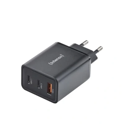 Afbeelding van Intenso Adaptateur d&#039;alimentation W65ACC GaN 65 W Charge super rapide Pour MacBook, ordinateur portable, iPhone, Samsung Galaxy et plus encore Noir