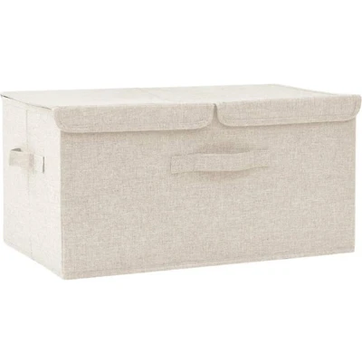 Afbeelding van Opbergbox 50x30x25 cm stof crèmekleurig