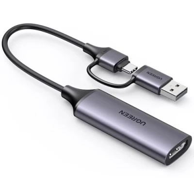 Afbeelding van UGREEN Video Capture Card HDMI 4K 30Hz USB C ingang 1080P 60FPS HD opname streaming games OBS kaart acquisitie compatibel met Switch PS5 PS4 Xbox TV Stick MacBook iPad Air Camera PC