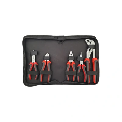 Afbeelding van Weber tools 5 delig tangen set Waterpomptang Combinatietang Spitsbektang recht Zijkniptang gebogen