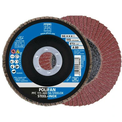 Afbeelding van PFERD 67708115 PFC 115 A 80 SG STEELOX Lamellenschijf Diameter mm Boordiameter 22.23 RVS, Staal 10 stuk(s)