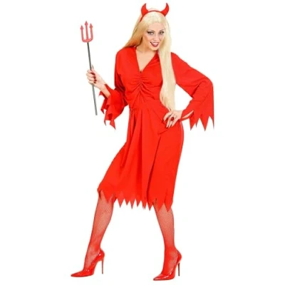 Afbeelding van Widmann Duivel Kostuum Spannende Vurige Duivelin Vrouw Rood Large Halloween Verkleedkleding