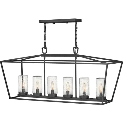 Afbeelding van Hinkley LED Buiten Pendelarmatuur Alford Place 6X E14 Max 40W IP44 Dimbaar Museum Black
