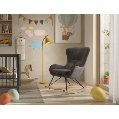 Afbeelding van Davidi Design Rocky Antraciet Bouclé Schommelstoel