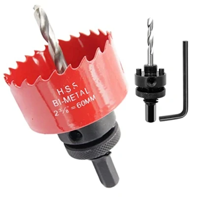 Afbeelding van LAIWEI A2 gatenzaag 60 mm, boomboor voor intensief gebruik, boor 4341, boorgereedschap het boren van gaten in verschillende soorten hout, aluminium, PVC enz.