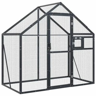 Afbeelding van Volière 179x100x185 m aluminium antracietkleurig