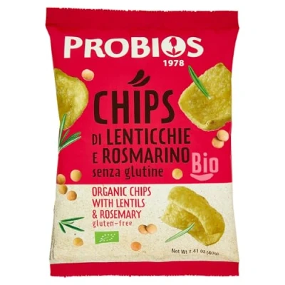 Afbeelding van PROBIOS 12 stuks biologische chips met linzen en rozemarijn (12 x 40 g)
