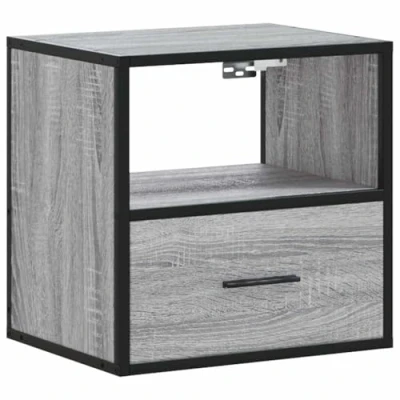 Afbeelding van vidaXL Nachtkastje wandgemonteerd 40x31x39,5cm grijs sonoma eikenkleur