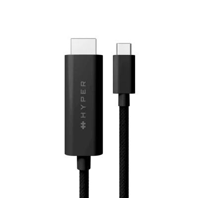 Afbeelding van HYPER HD6007BKGL HDMI kabel 2,5 m USB C Type A (Standaard) Zwart