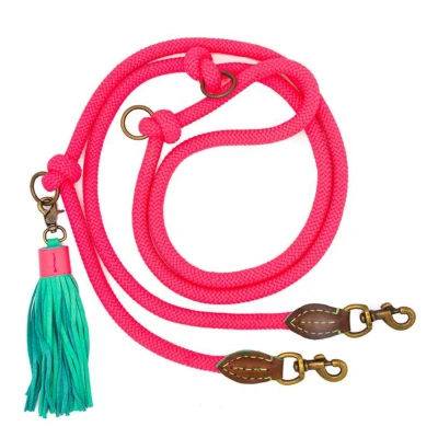 Afbeelding van DWAM Dog with a Mission Hondenriem Riem voor honden Roze Polyester/Leer L 220 x 1.4 cm Extra Lange Sugarbabe