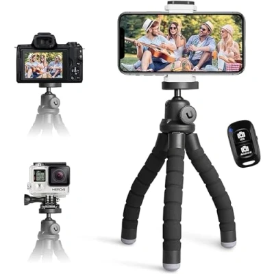 Afbeelding van UBeesize mobiele telefoon statief mini voor smartphone en camera met bluetooth afstandsbediening