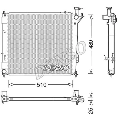 Afbeelding van DENSO DRM41015 Radiateur 510 504 25 HYUNDAI: SANTA FE 3