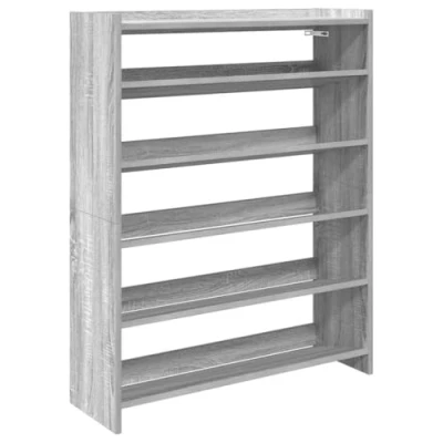 Afbeelding van Schoenenrek 80x25x100 cm bewerkt hout grijs sonoma eikenkleurig