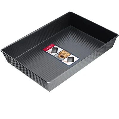 Afbeelding van KADAX Rechthoekige bakvorm hoge plaatranden voor cake, toastbrood, cheesecake, brownie onderhoudsvriendelijke bakvorm, warmteverdeling 36 x 25,5 cm, Zwart