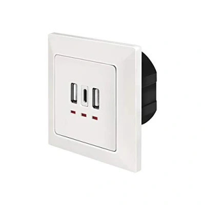 Afbeelding van LogiLink PA0254 Inbouwdoos Met USB laaduitgang Wit