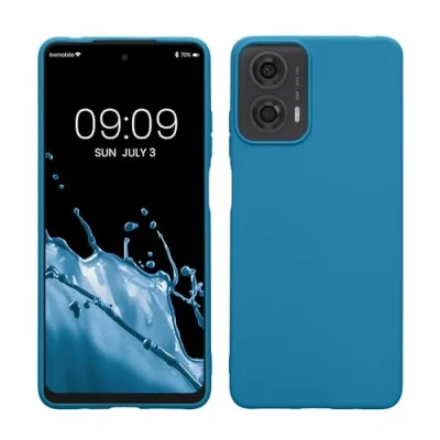 Afbeelding van kwmobile telefoonhoesje geschikt voor Motorola Moto G24 / E14 G04 G04s Hoesje smartphone Back cover in Caribisch blauw