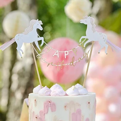 Afbeelding van Ginger ray taartversiering happy birthday prinsessen