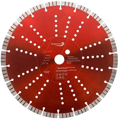 Afbeelding van PRODIAMANT Turbo diamantdoorslijpschijf voor beton, 300 mm x 25,4 mm, segmenthoogte 12