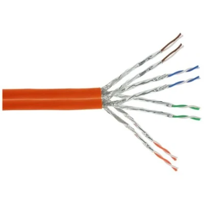 Image de Câble d&#039;installation duplex InLine® S / FTP PiMF Cat.7a AWG23 1200MHz sans halogène orange 50m