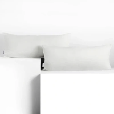 Image de DecoKing 2 taies d&#039;oreiller 40 x 120 cm Jersey Coton Fermeture éclair Blanc Ambre