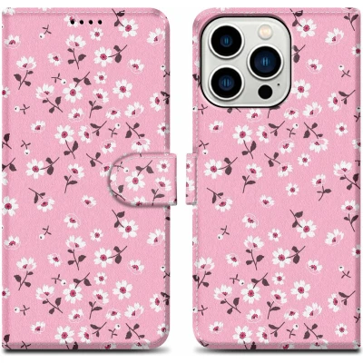 Afbeelding van Cadorabo Hoesje geschikt voor Apple iPhone 14 PRO Design Bloemenregen No. 6 Beschermhoes Case Cover met magnetische sluiting, standaardfunctie en kaartvakje