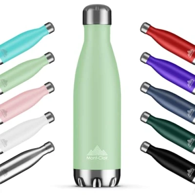 Afbeelding van Mont Clair H2O 500 ml roestvrijstalen thermosfles, 12 uur warme drank en 24 koude drank, BPA vrij, waterfles, ml, lichtgroen
