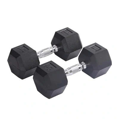 Afbeelding van Endless Paar 10 Kg (2 * 22 LB) Hexagon rubber bekleed Dumbbell Zwart Materiaal: IJzer en Perfect voor bodybuilding, fitness, gewichtheffen training thuis of op de sportschool