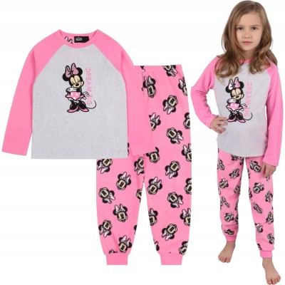Afbeelding van DISNEY Minnie Mouse Roze en Grijze Pyjama voor Meisjes met Lange Mouwen