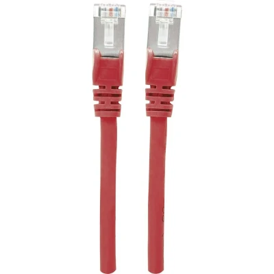 Afbeelding van Intellinet 319126 RJ45 Netwerkkabel, patchkabel CAT 6A S/FTP 5.00 m Rood Folie afscherming, Afscherming gevlochten, Halogeenvrij 1 stuk(s)