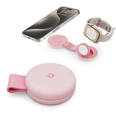 Afbeelding van Twelve South Butterfly SE 2 in 1 Qi2 reisoplader voor iPhone, Airpods en Apple Watch, roze