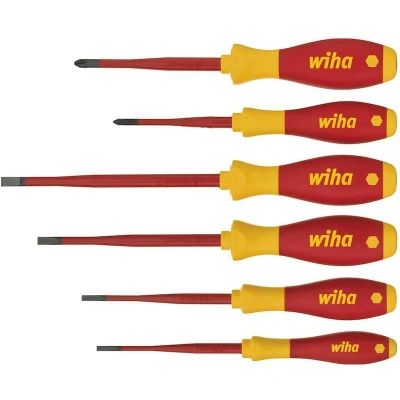 Afbeelding van Wiha schroevendraaierset softfinish electric slimfix sleufkop, phillips 6 delig (35389) Velleman