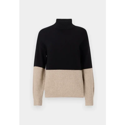 Afbeelding van VILA Viril Blocking Trui, Dames, Maat: Small, Black/natural melange