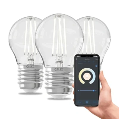 Afbeelding van Calex Slimme Lamp Set van 3 stuks Wifi LED Filament Verlichting E27 Smart Lichtbron Helder Dimbaar Warm Wit licht 4.9W
