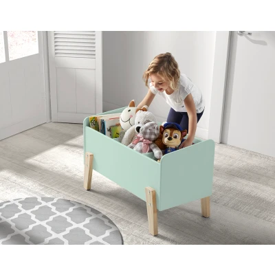 Afbeelding van LUCEVI Kiddy Speelkoffer Speelgoedkist Hout Groen 80x39x48cm