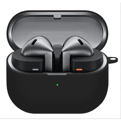 Afbeelding van GIOPUEY Ultradunne zachte siliconen hoes, compatibel met Samsung Galaxy Buds 3/3 Pro, anti val, niet gemakkelijk vuil te maken Zwart